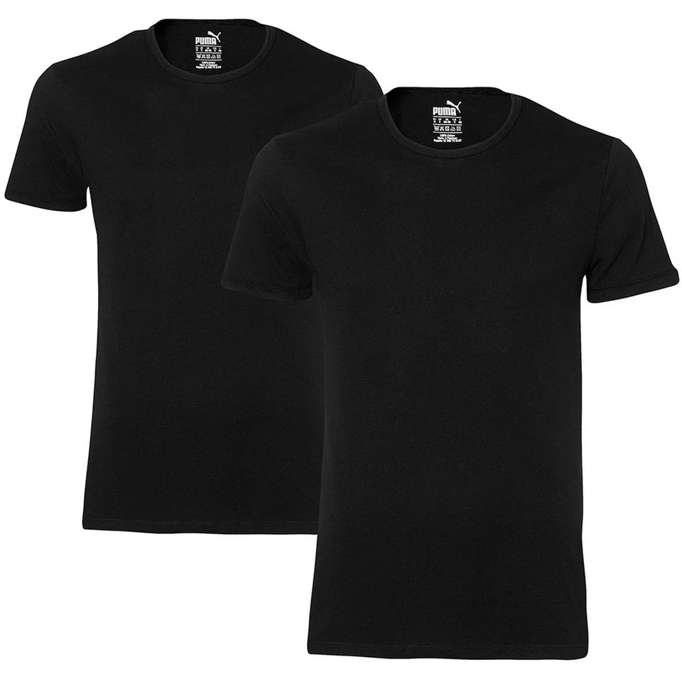 Lot de 2 T-Shirts à Col Rond Hommes Puma - Noir - S - Noir Image 1