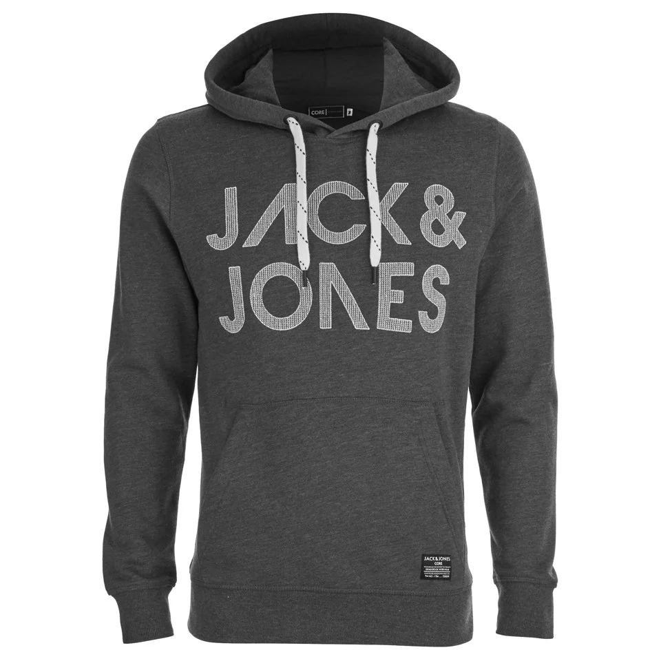 Jack & Jones Men's Scale Hoody - Dark Grey Melange - S - Gris Image 1