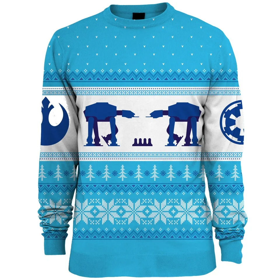 Star Wars AT-AT Knitted Christmas Jumper - Blue - S - Bleu Image 1