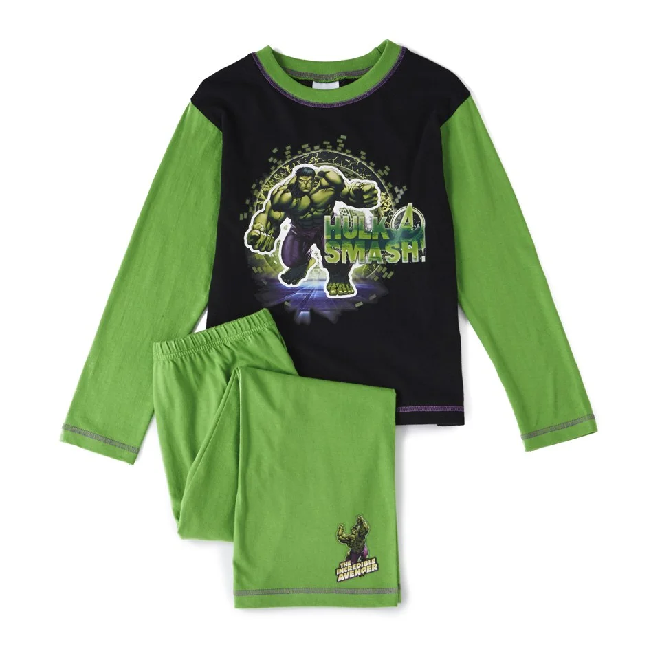Marvel The Hulk Boys' Smash Long Sleeve Pyjamas - Green - 4-5 years - Vert Citron Image 1