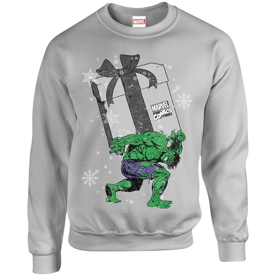 Marvel Comics Christmas Santa Hulk Sweatshirt - Heather Grey - S Image 1