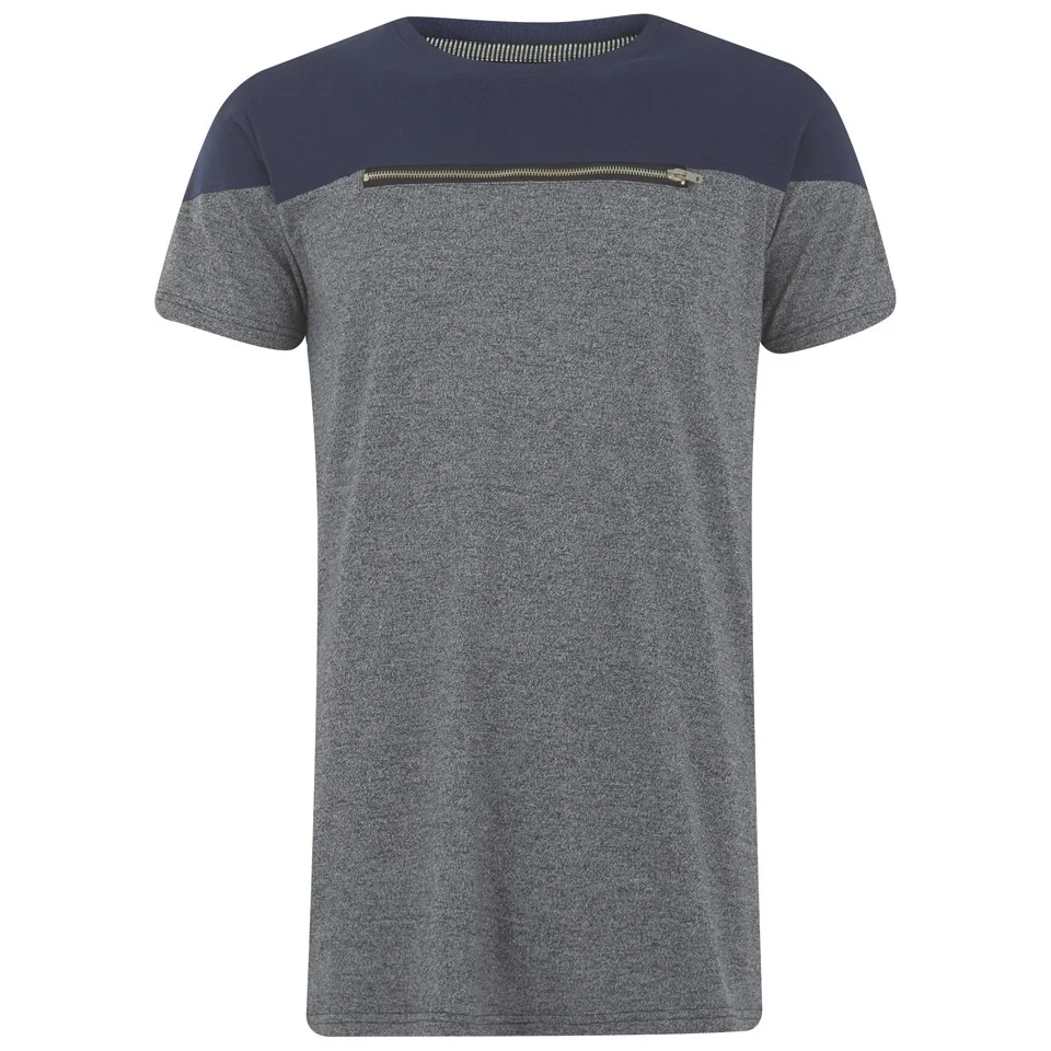 T-Shirt Homme Eclipse Ruskin Zip -Gris/Marine - S - Gris/Bleu Image 1