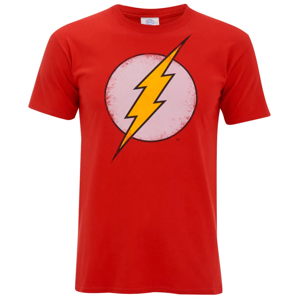 T-Shirt Homme DC Comics Flash Effet Usé - Rouge - S - Rouge Image 1