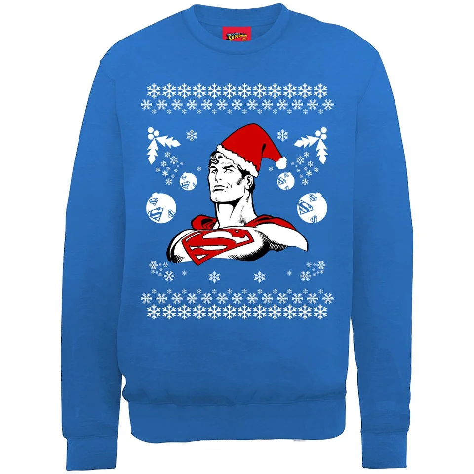 DC Comics Superman Christmas Super Santa Claus Sweatshirt - Royal Blue - S - Bleu Image 1