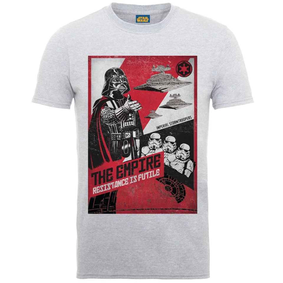Star Wars Men's Propaganda Resistance Is Futile T-Shirt - Heather Grey - S - Gris Image 1