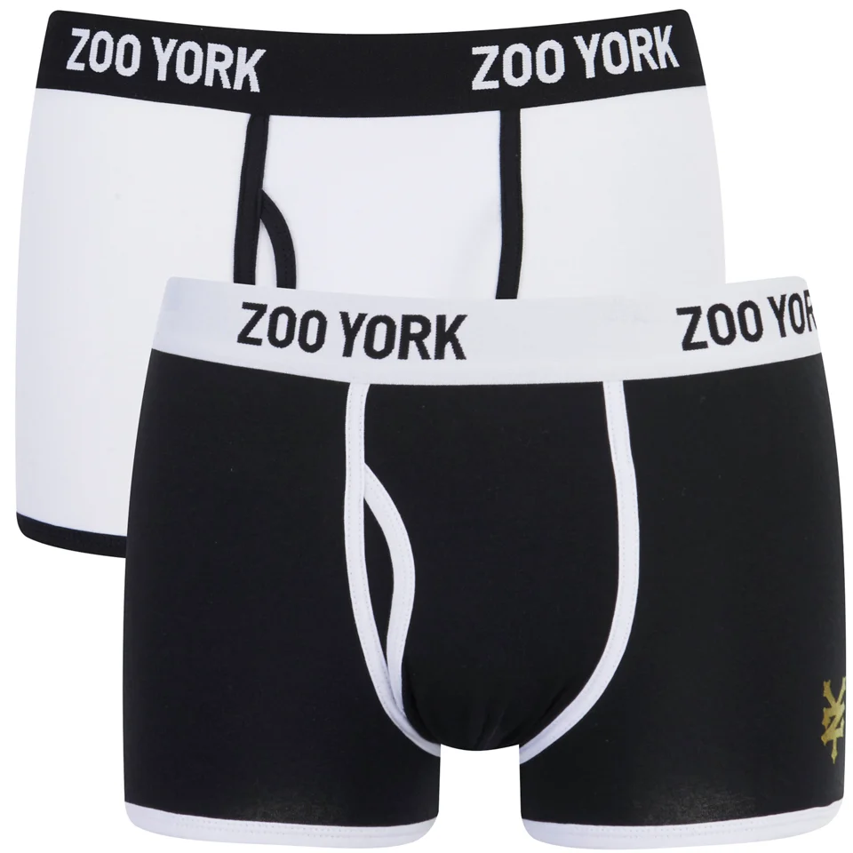 Zoo York Men's Rhino 2 Pack Boxers - Black/White - S - Black/White Image 1