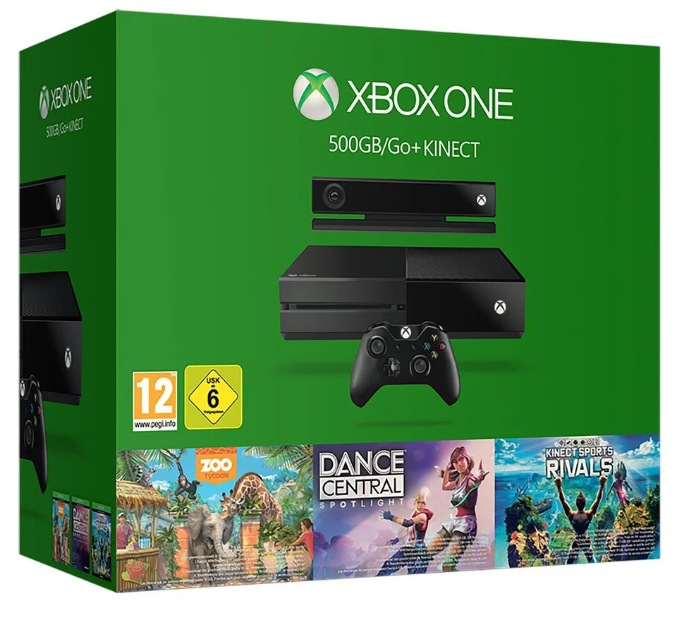Xbox One 500GB Console with Kinect - Includes 3 Games Image 1