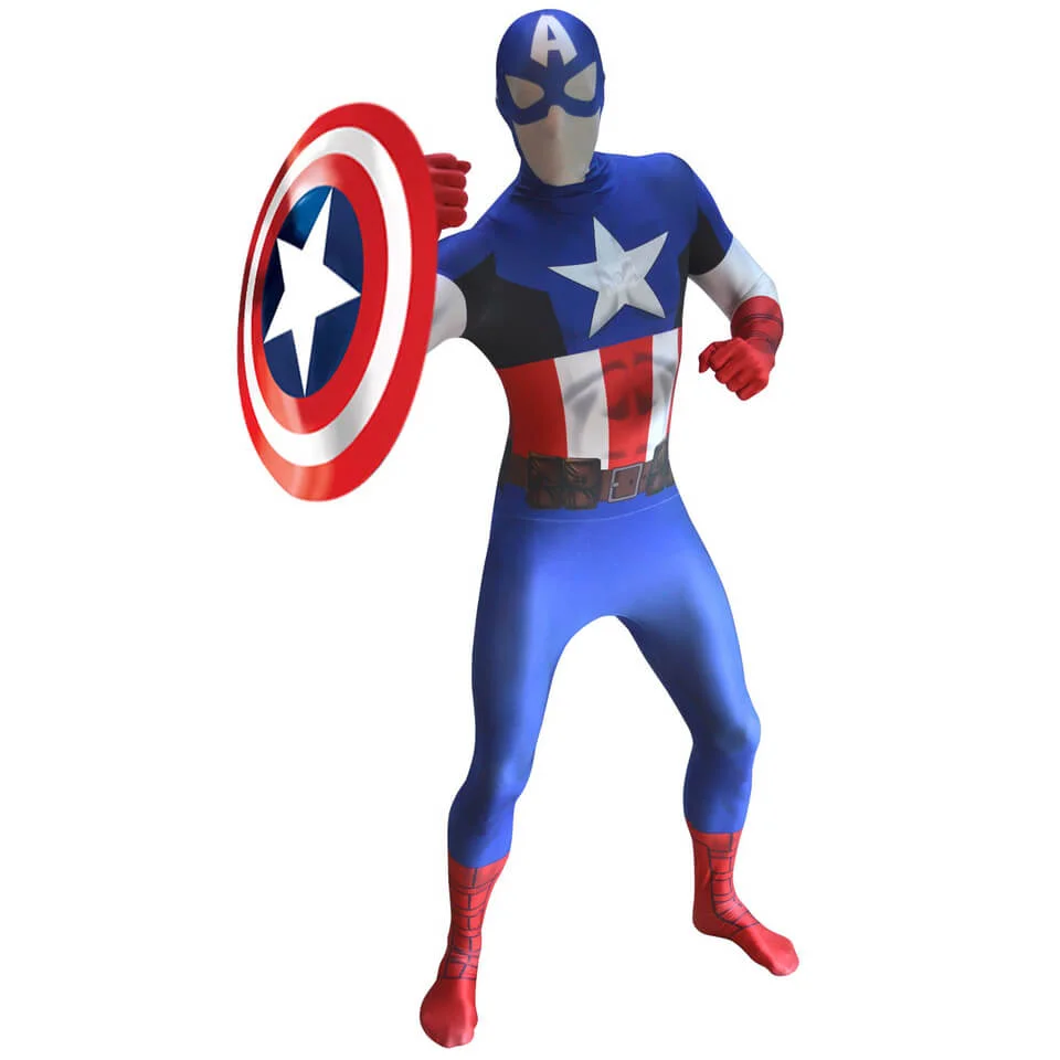 Morphsuit Adulte Deluxe - Marvel Captain America - M - Bleu Image 1