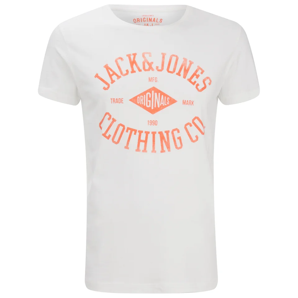 T -Shirt Jack & Jones pour Homme Originals Diamond -Gris Beige - S - Blanc Image 1