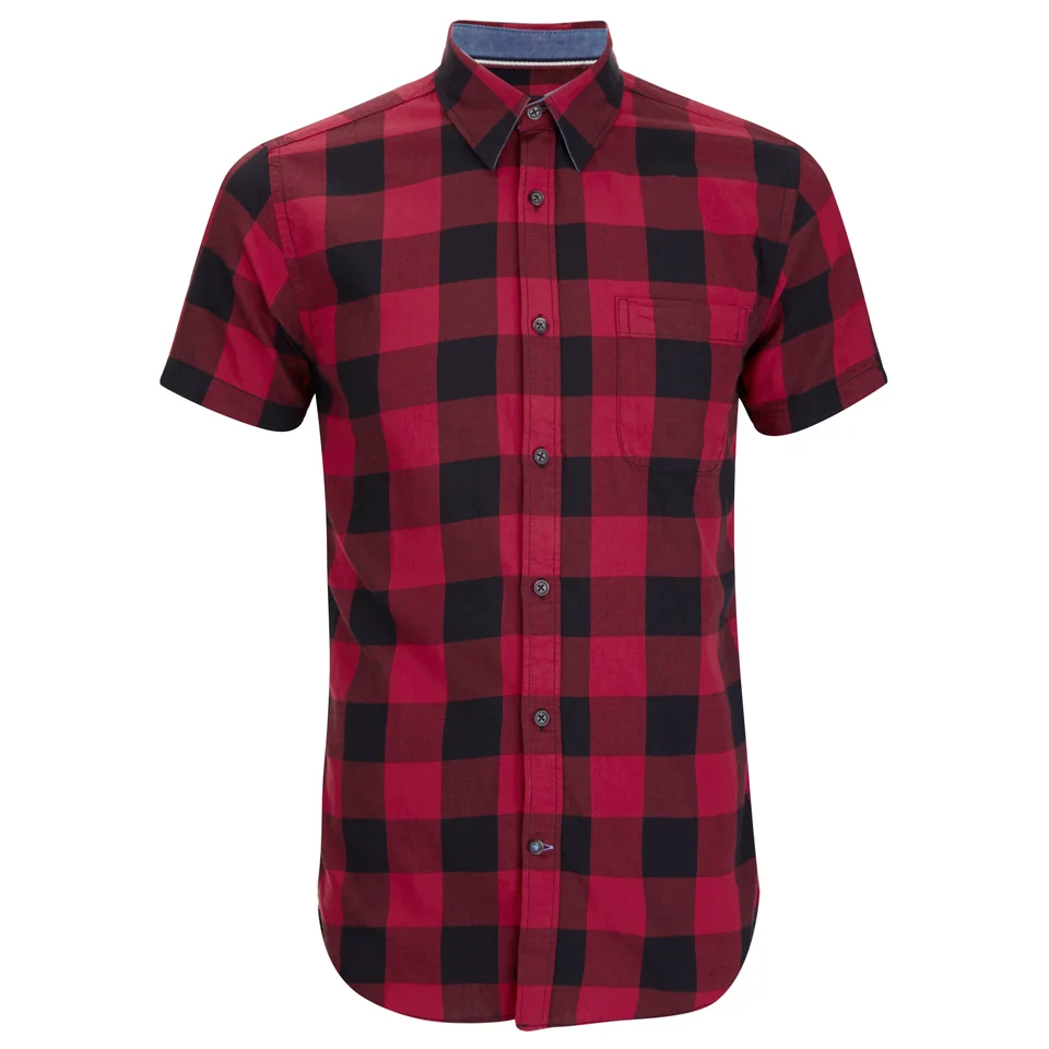 Produkt Men's Short Sleeve Checked Shirt - Rio Red - S - Rouge/Noir Image 1