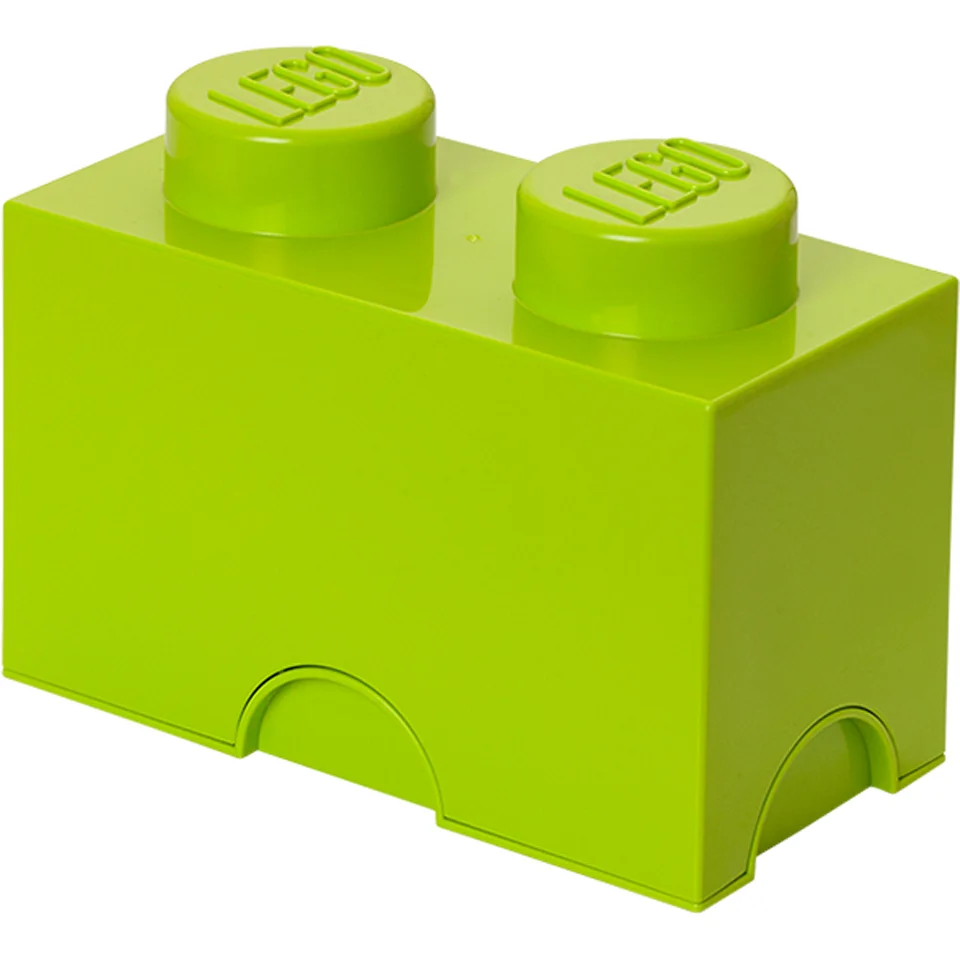 Brique de rangement LEGO® verte claire 2 tenons Image 1