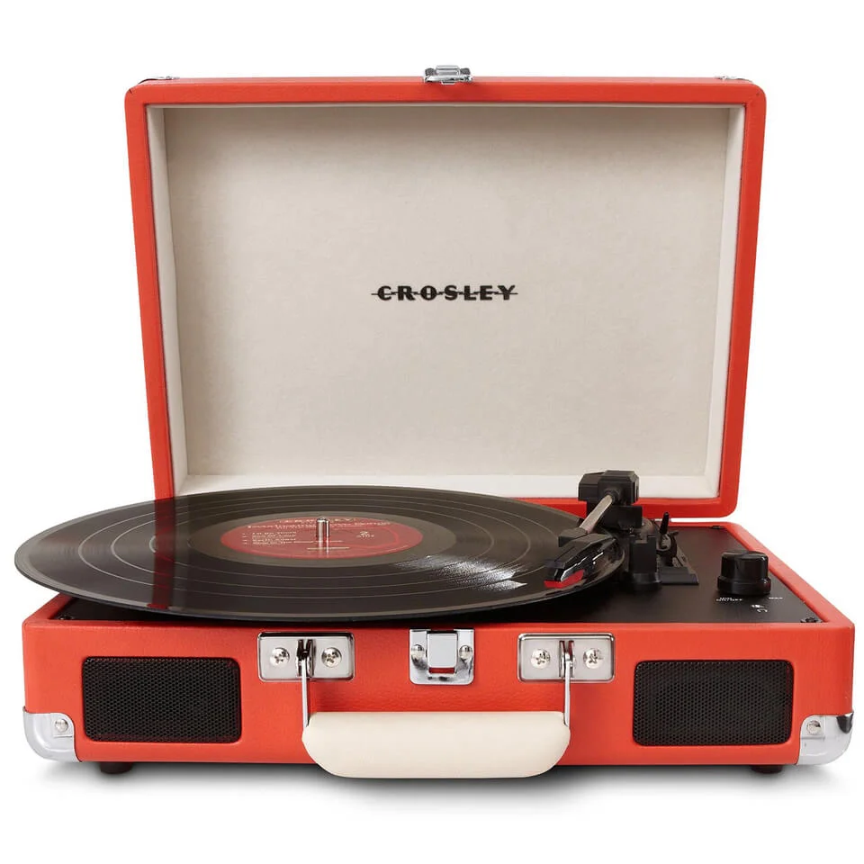 Crosley Cruiser Portable Turntable with Built-In Stereo Speakers - Burnt Orange Image 1