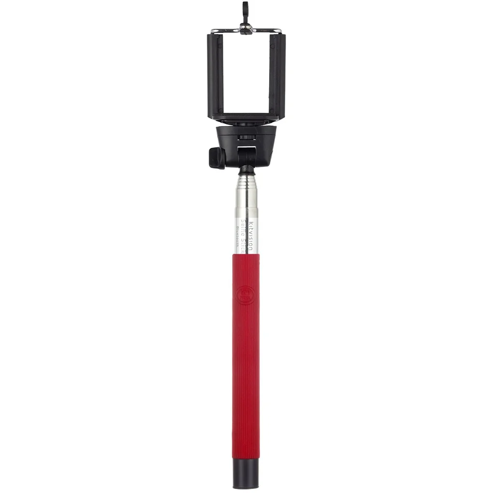 Kitvision Basic Bluetooth Selfie Stick With Phone Holder - Red Image 1