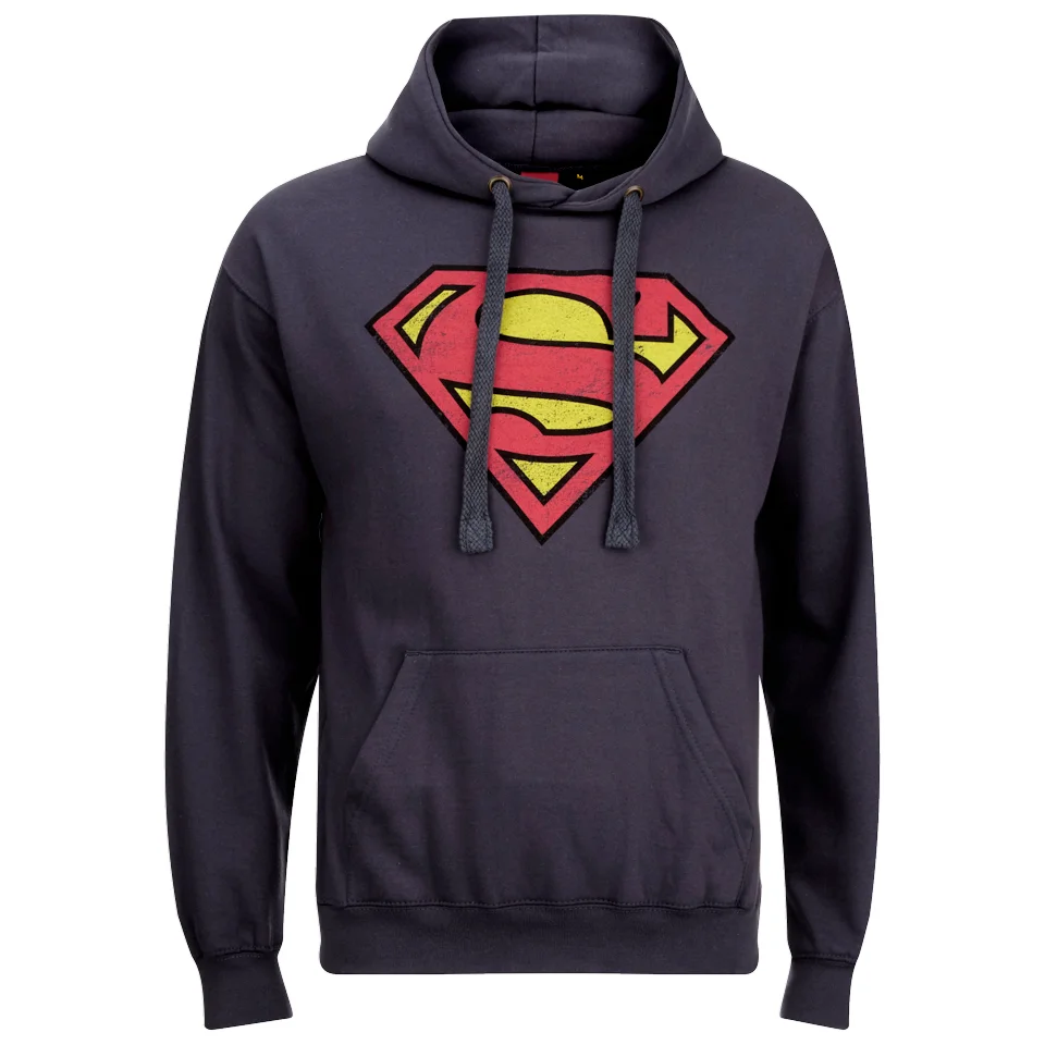 Sweat à Capuche Homme - DC Comics Logo Superman Effet Usé - Bleu Pétrole - S - Bleu Image 1