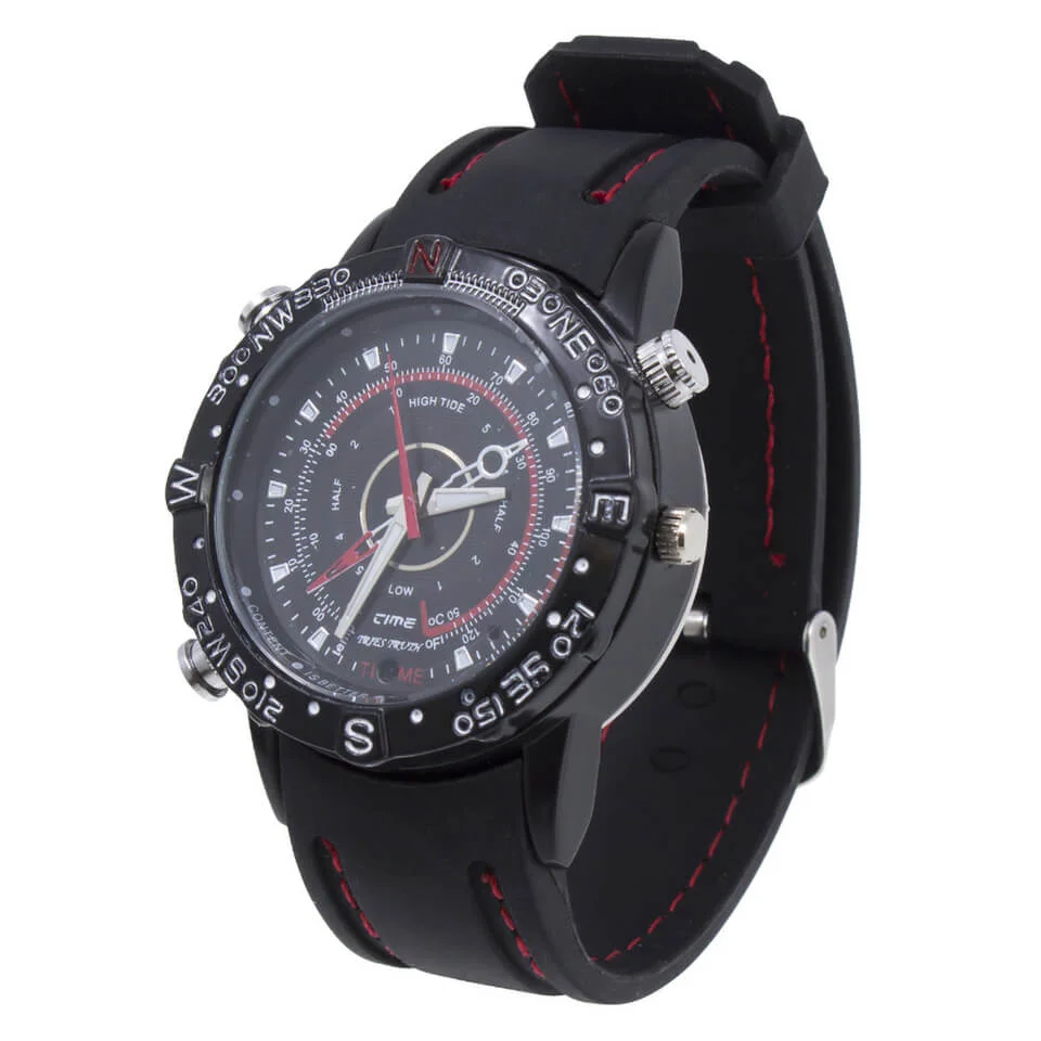 MS4 8GB Spy Watch Video Camcorders - Black Rubber Band Image 1