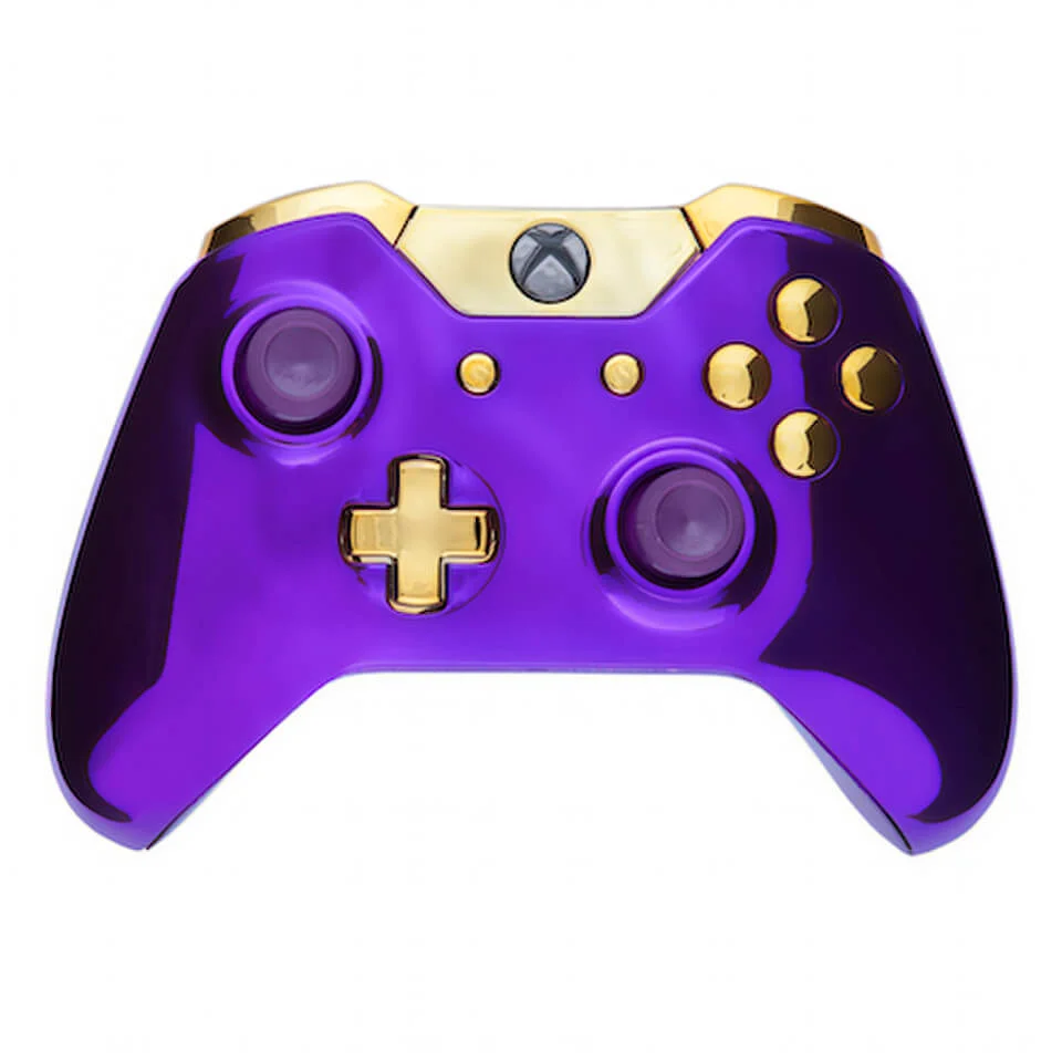 Manette Sans Fil Custom Xbox One - Chrome Purple & Gold Image 1