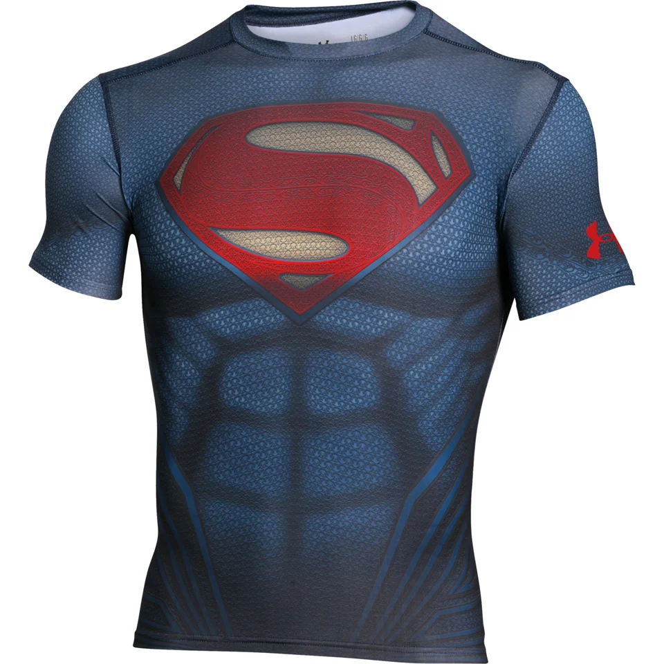 Under Armour Men's Transform Yourself Superman Compression Short Sleeve Shirt - Navy Blue - S - Bleu Image 1