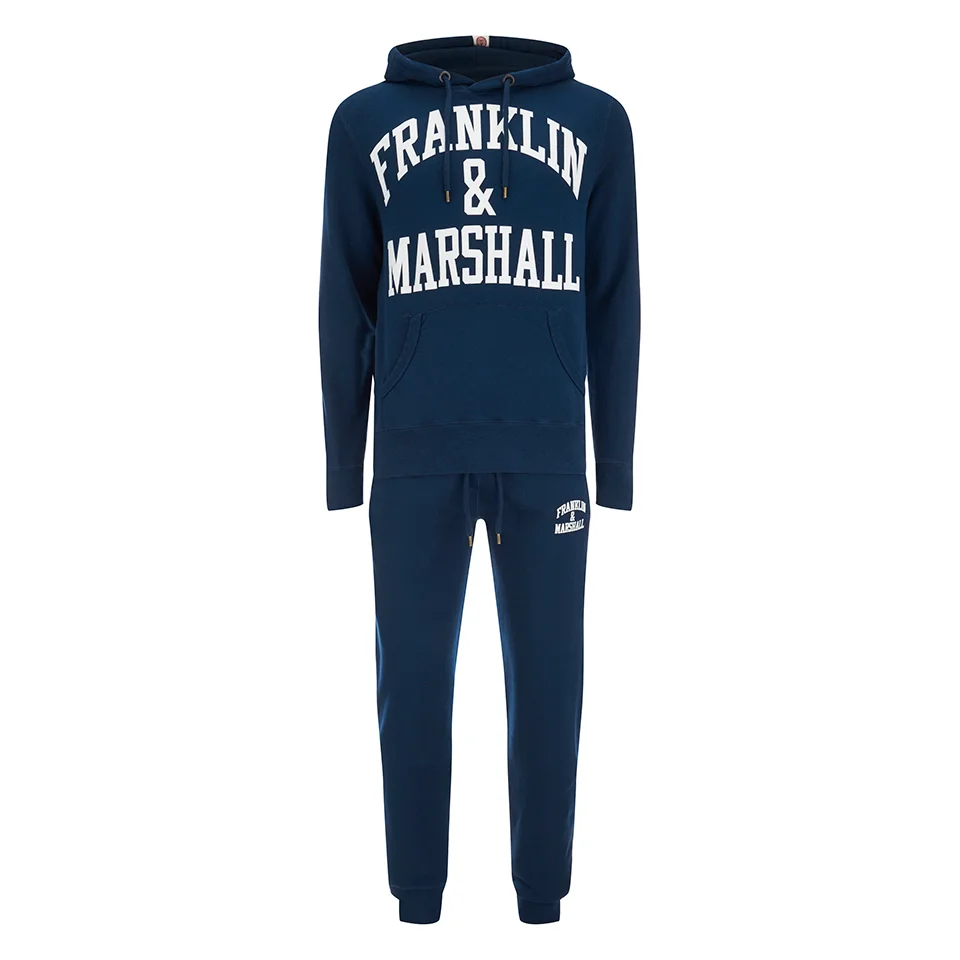 Franklin & Marshall Large Logo Hoody Tracksuit - Navy - S - Bleu Image 1