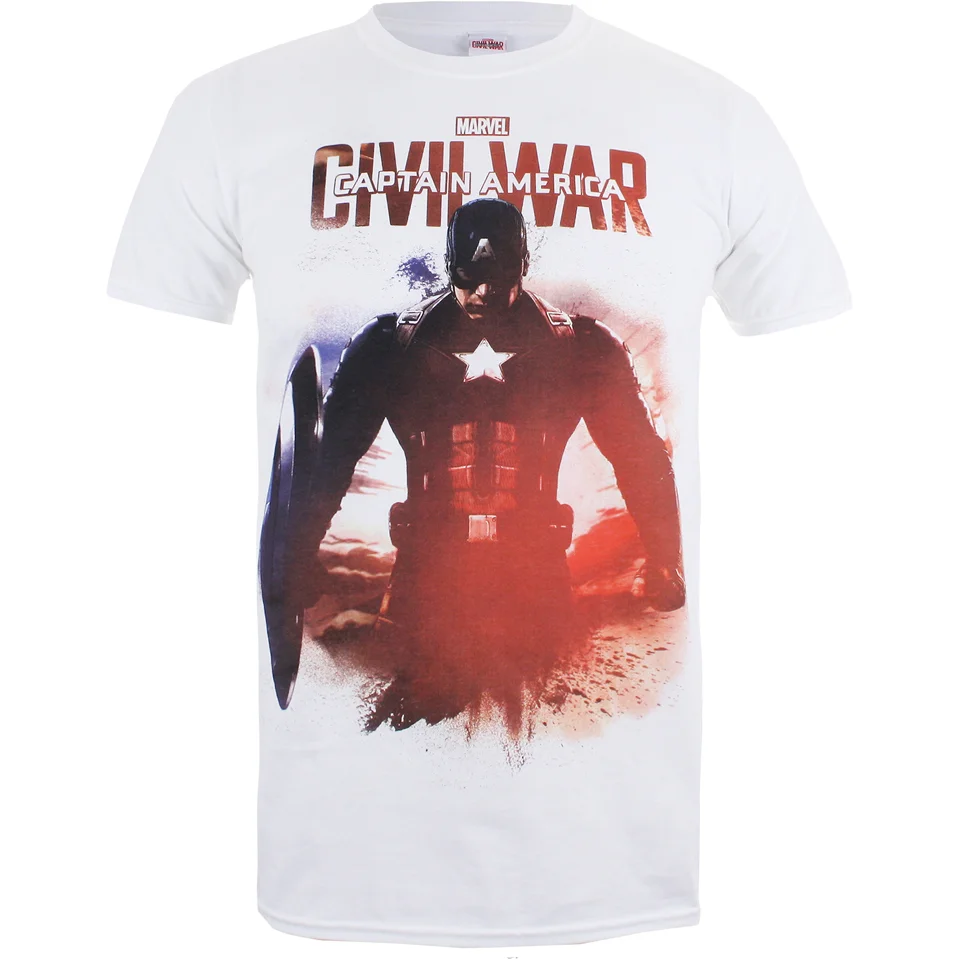 T-Shirt Homme Marvel Captain America Civil War Stance - Blanc - S - Blanc Image 1