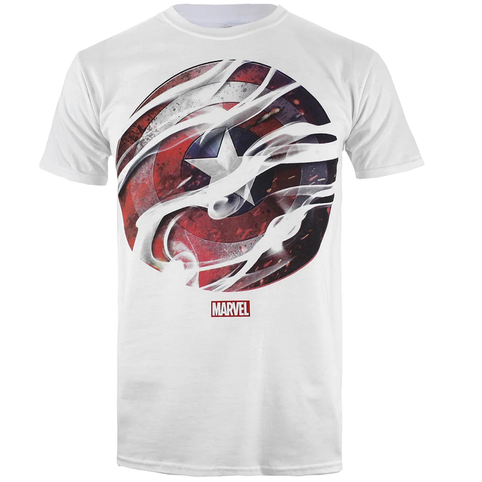T-Shirt Homme Marvel Captain America Civil War Smoke Bouclier - Blanc - S - Blanc Image 1