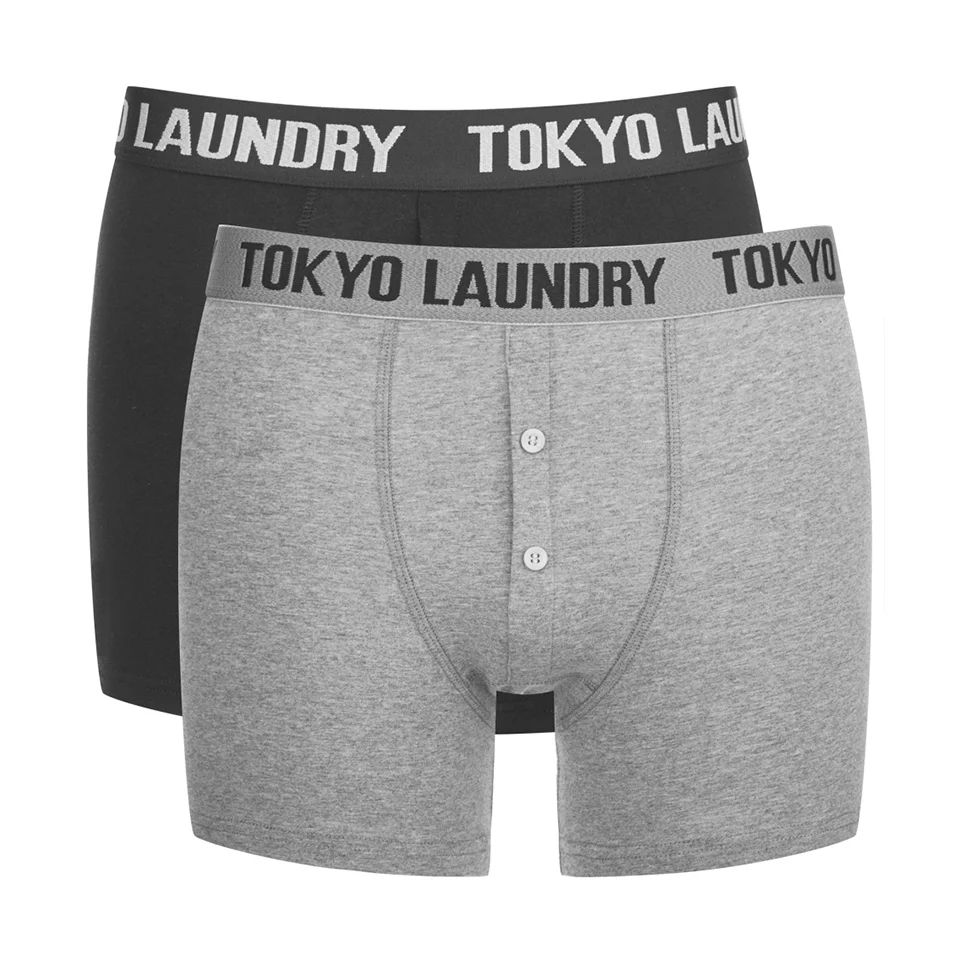 Lot de 2 Boxers Tokyo Laundry Douglas -Noir/ Gris Chiné - S - Noir/Gris Image 1