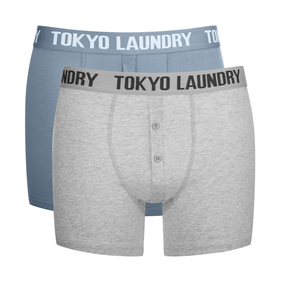 Lot de 2 Boxers Tokyo Laundry Douglas -Bleu/Acier - S - Blue/Grey Image 1