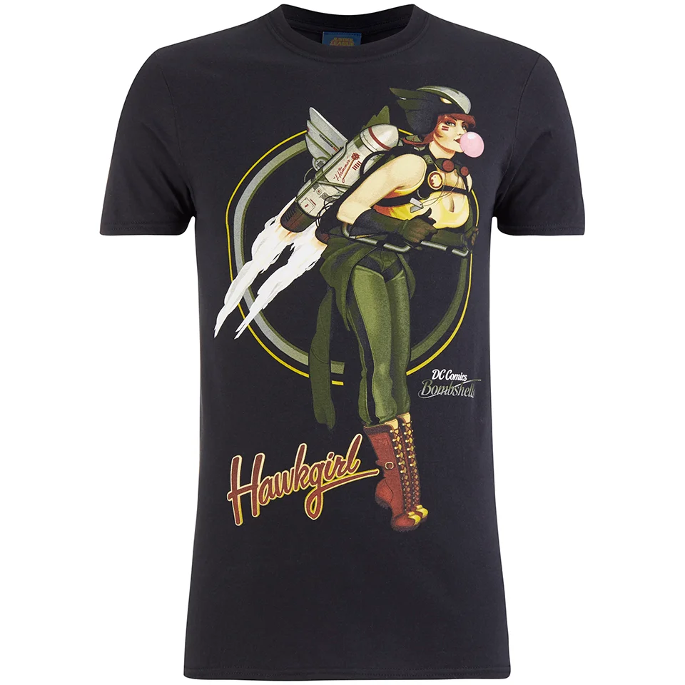 T-Shirt Homme DC Comics Bombshells Hawkgirl - Noir - S - Noir Image 1