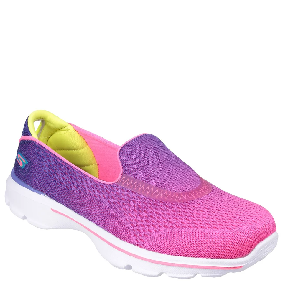 Skechers Kids' Go Walk 3 Shoes - Purple/Pink - UK 1.5 Kids - Purple/Pink Image 1