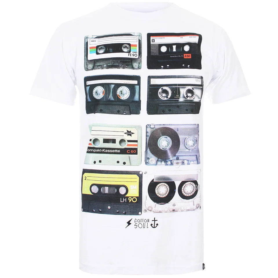T-Shirt Homme Coton Soul Retro Tapes -Blanc - S - Blanc Image 1