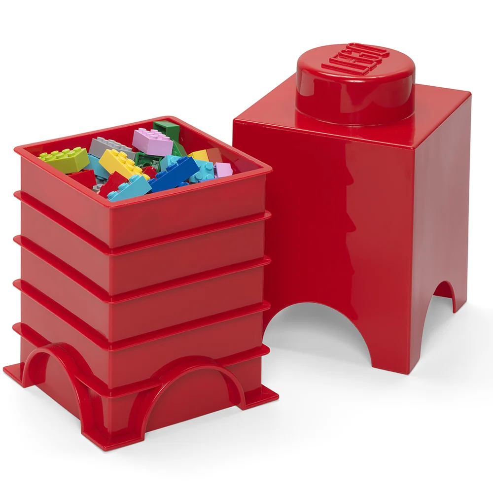 LEGO® Brique de Rangement 1 Tenon - Rouge - Rouge Image 1