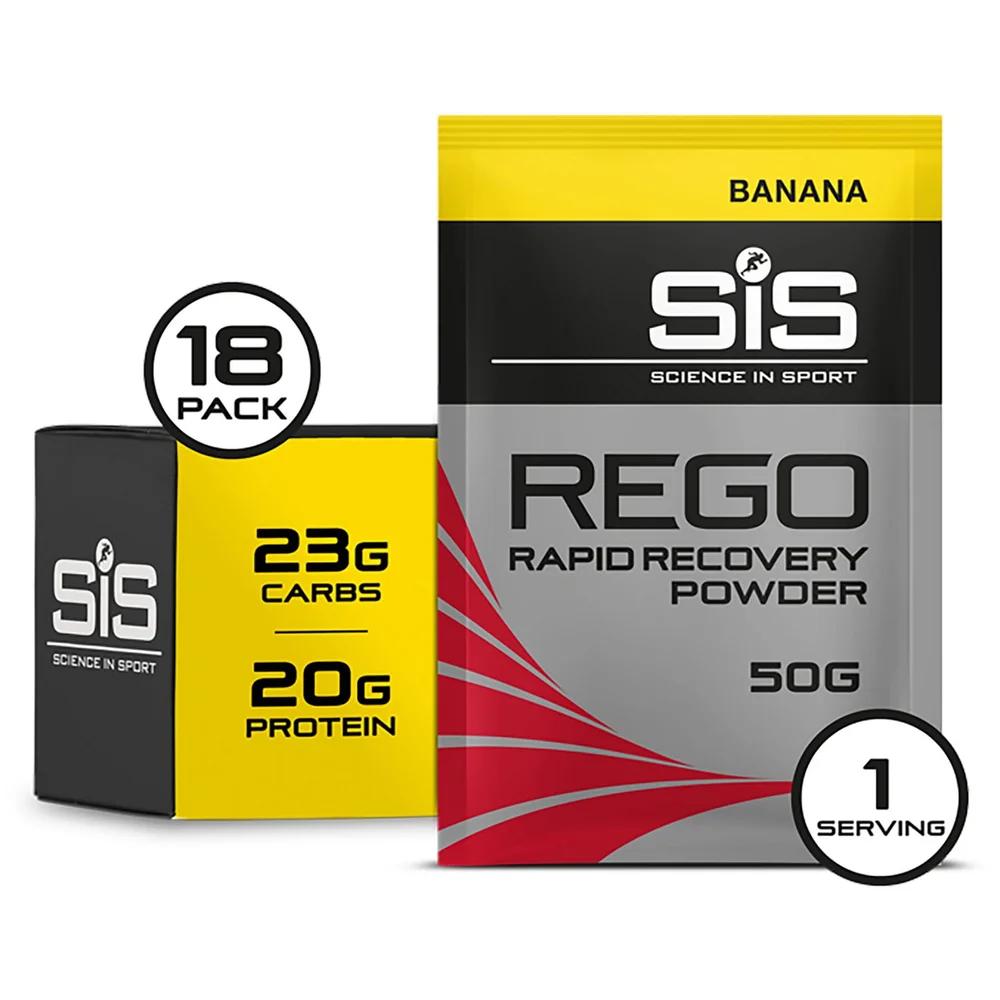 Science in Sport REGO Recovery Drink 50g Sachet Box of 18 - 18Sachets - Boîte - Banane Image 1
