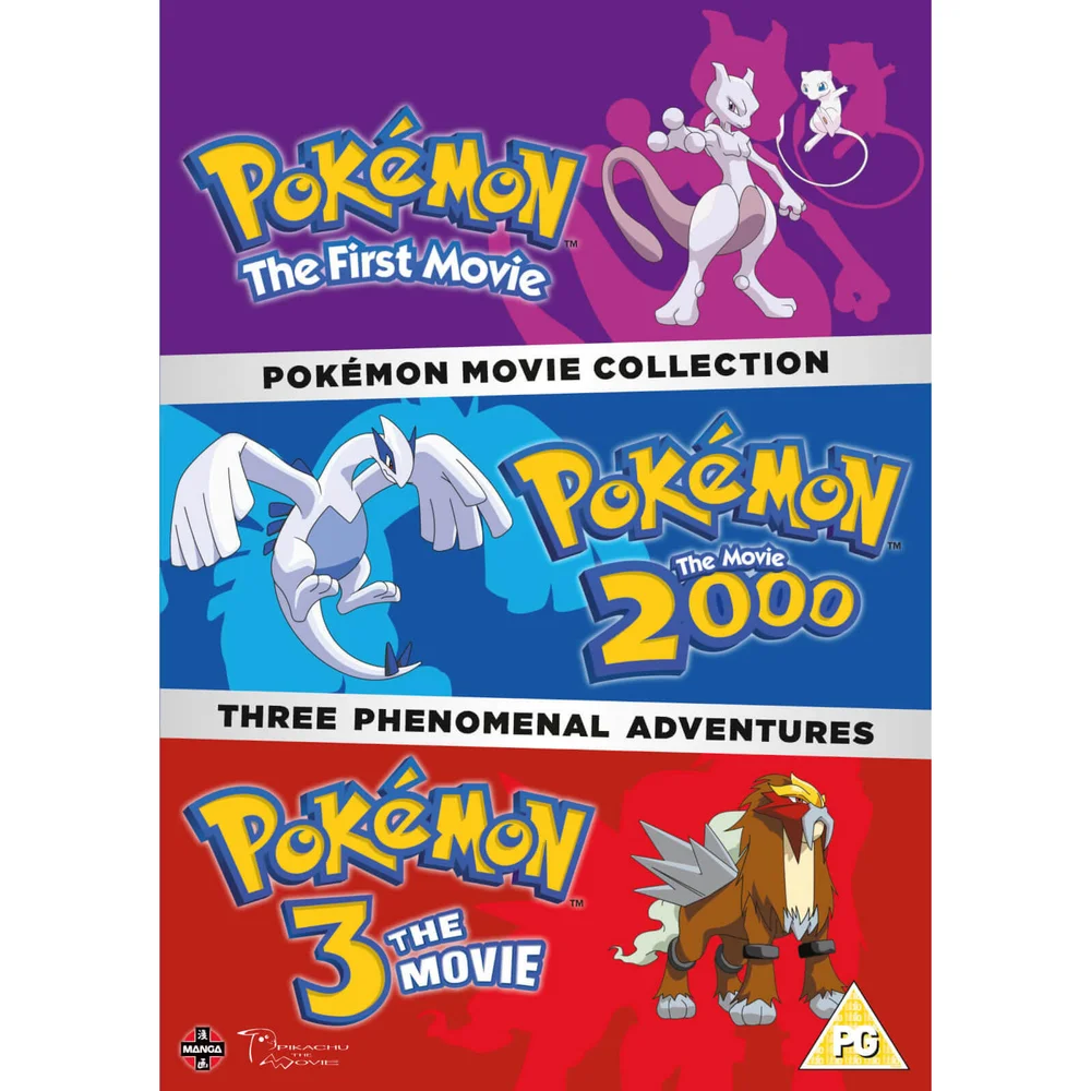 Collection de films Pokemon (Pokémon, le film : Mewtwo contre-attaque, Pokémon 2 : Le pouvoir est en toi, Pokémon 3) Image 1