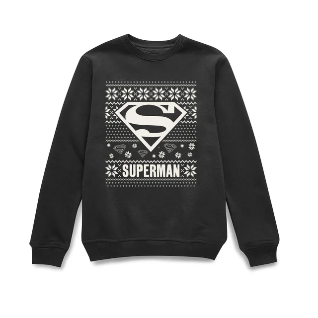 DC Superman Christmas Knit Logo Pull de Noël - Noir
