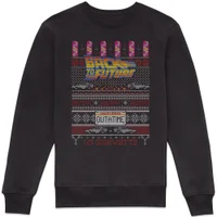 Back To The Future OUTATIME Men's Pull de Noël - Noir