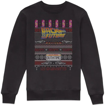 Back To The Future OUTATIME Men's Pull de Noël - Noir