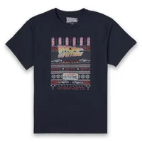 T-Shirt de Noël Homme OUTATIME Retour Vers le Futur - Bleu Marine