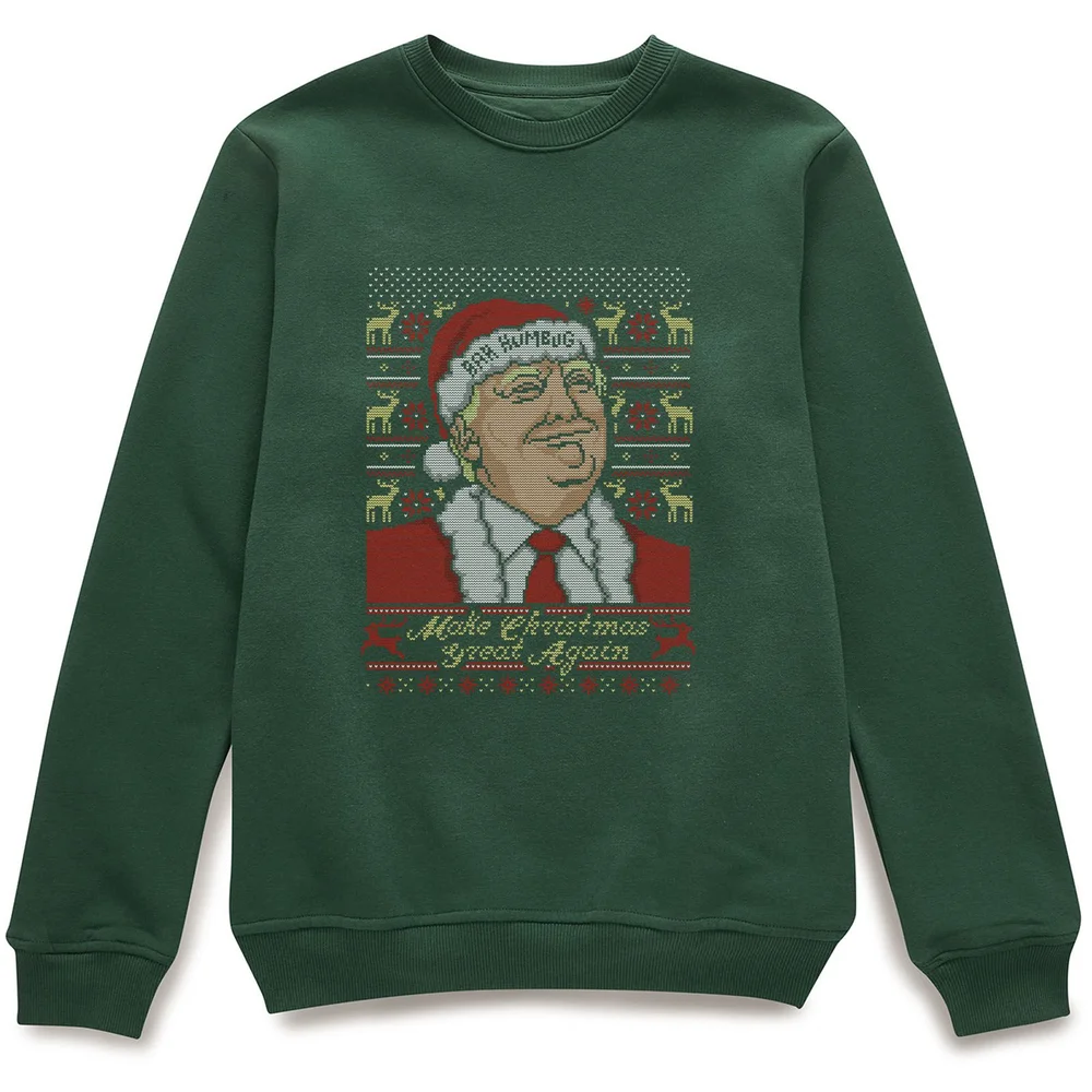 Pull de Noël Homme Make Christmas Great Again Donald Trump - Vert - S Image 1