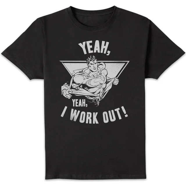T-Shirt Homme I Work Out - Superman (DC Comics) - Noir
