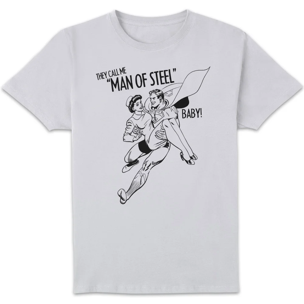 T-Shirt Homme They Call Me Man Of Steel Baby - Superman (DC Comics) - Blanc - S Image 1