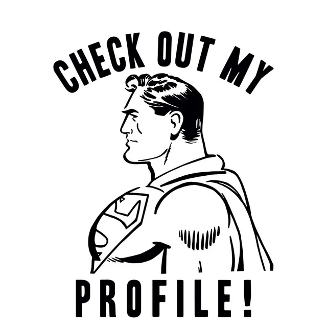 T-Shirt Homme Check Out My Profile - Superman (DC Comics) - Blanc