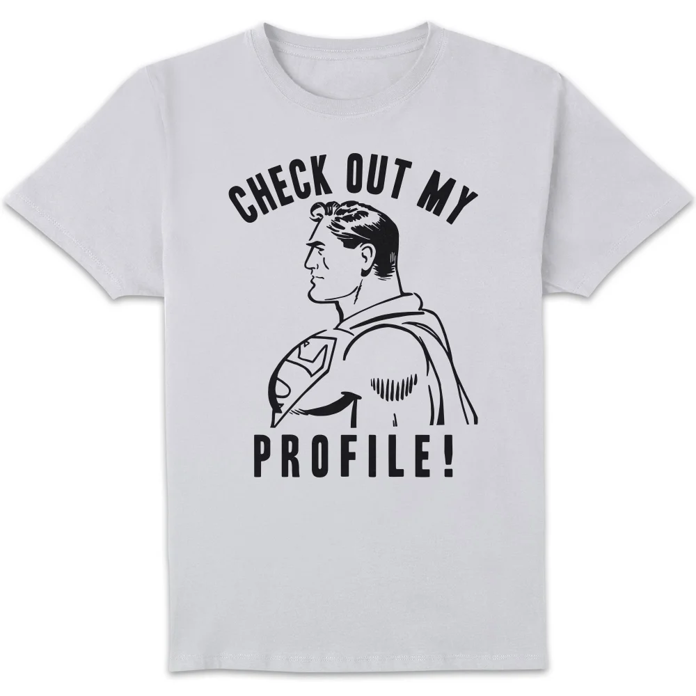 T-Shirt Homme Check Out My Profile - Superman (DC Comics) - Blanc - S Image 1