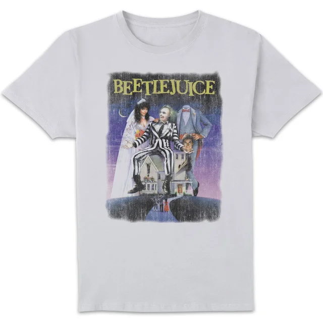 T-Shirt Homme Affiche Abîmée Beetlejuice - Blanc