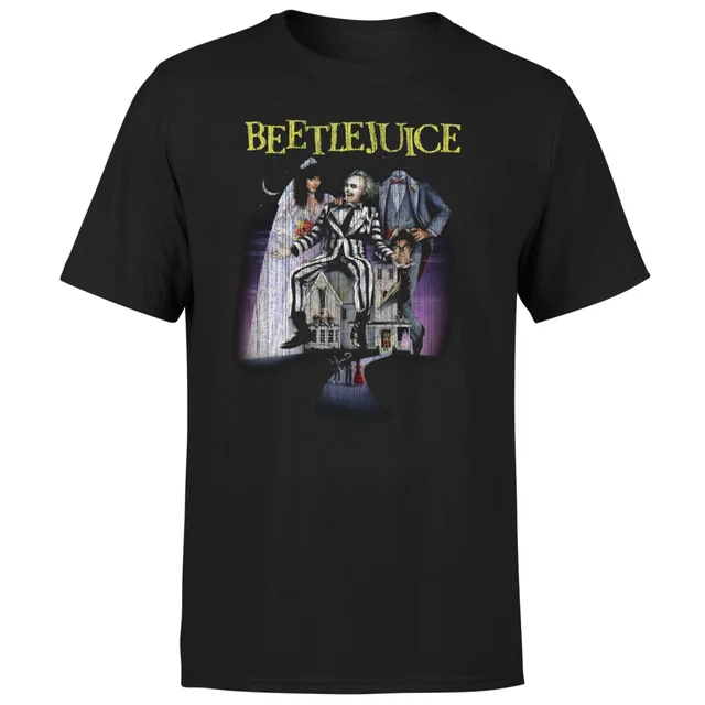 T-Shirt Homme Affiche Abîmée Beetlejuice - Noir