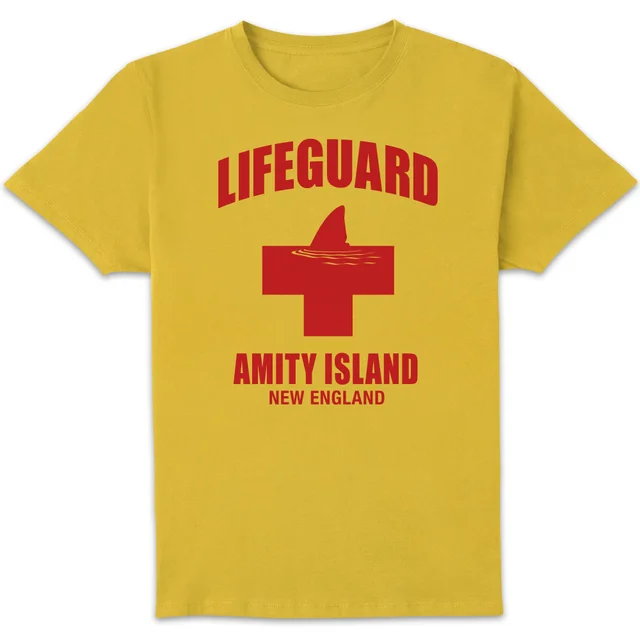 T-Shirt Homme Les Dents de la mer - Garde-Côte Amity Island - Jaune