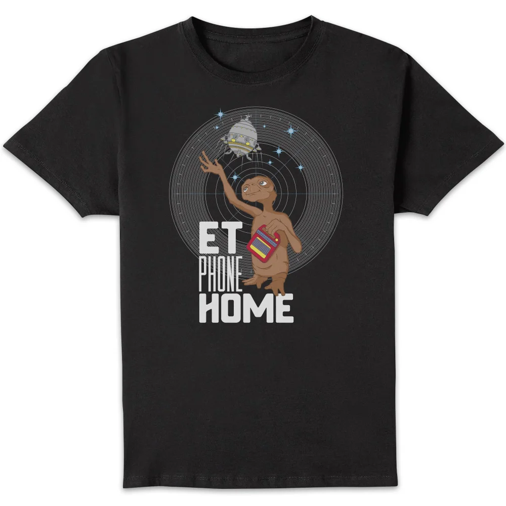 T-Shirt Homme E.T. l'extra-terrestre - Téléphone Maison - Noir - S Image 1