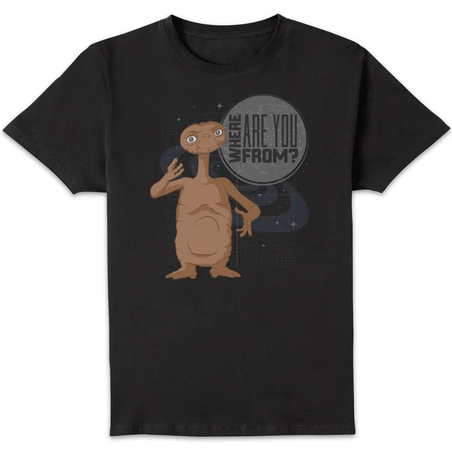 T-Shirt Homme E.T. l'extra-terrestre - D'où Viens-Tu - Noir