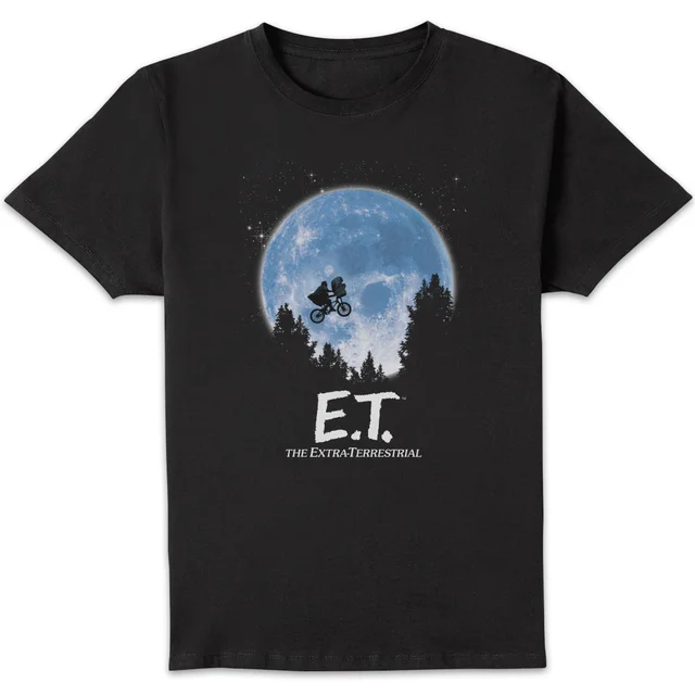 T-Shirt Homme E.T. l'extra-terrestre - Silhouette dans la Lune - Noir