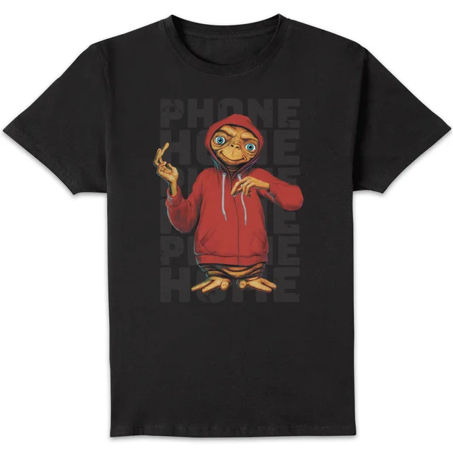 T-Shirt Homme E.T. l'extra-terrestre - Téléphone Maison Effet - Noir