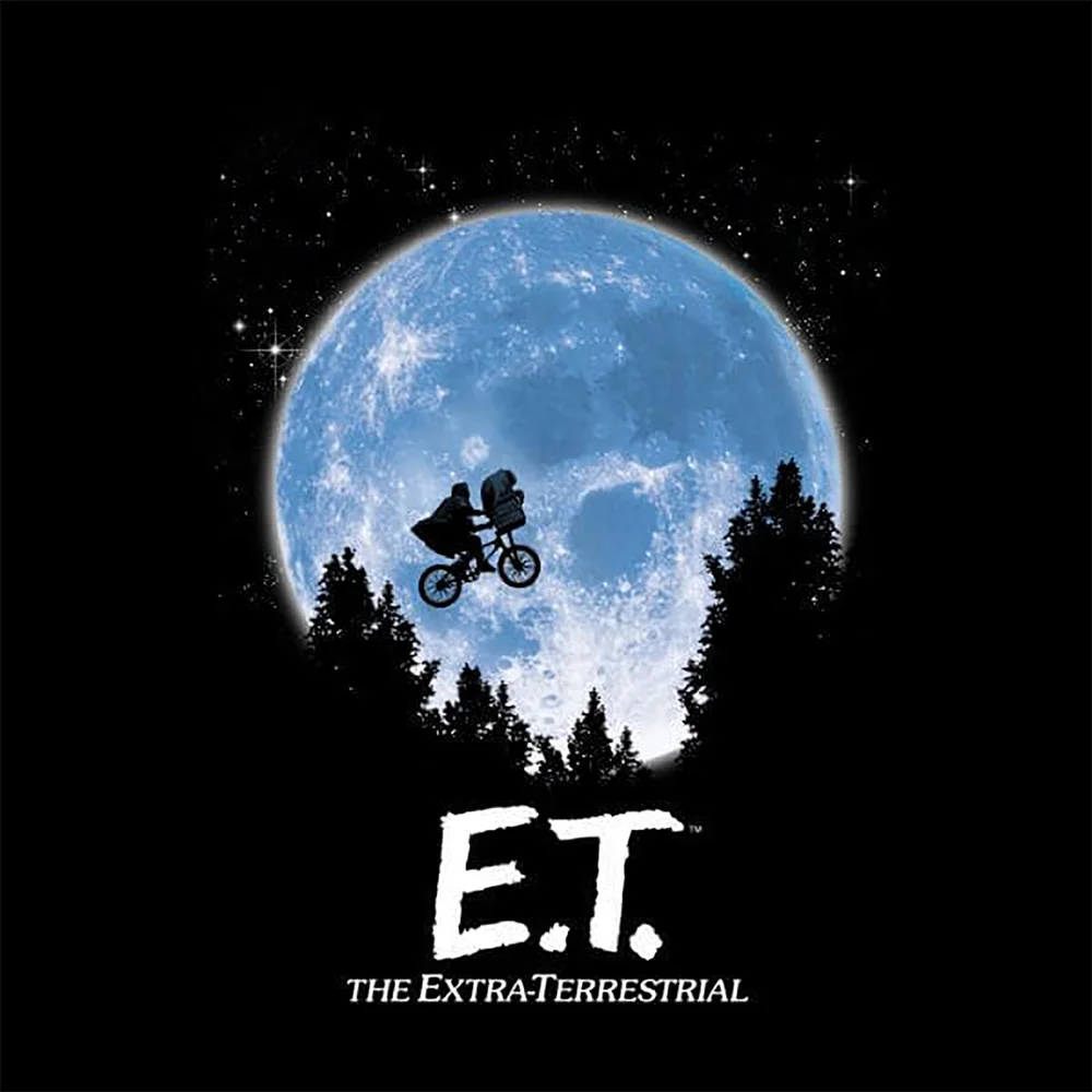 T-Shirt Femme E.T. l'extra-terrestre - Silhouette dans la Lune - Noir - S Image 1