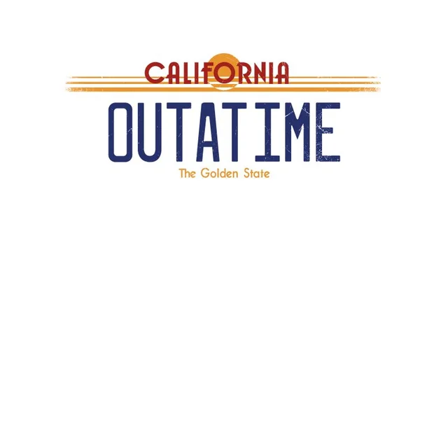 T-Shirt Homme Retour vers le Futur - Plaque Immatriculation Outatime - Blanc